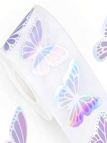 500张/卷全息蝴蝶贴纸、奖励贴纸、文具贴纸、礼品装饰标签、适用于学校用品、返校 - 彩色 - 查看 8