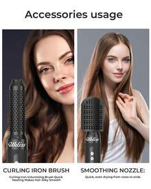 UKLISS Set da parrucchiere multifunzionale 7 in 1, asciugacapelli ionico ad alta velocità da 60.000 watt (previene efficacemente l'effetto crespo), piastra per capelli a ioni negativi, spazzola ad aria calda, ferro arricciacapelli ad aria, piastra per capelli per lo styling, volumizzante.