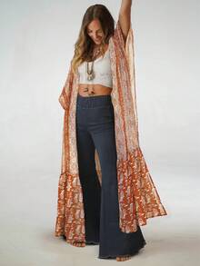 Women's Printed Kimono Cardigan Casual Vovation Beach Outfits