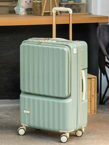 20 英寸随身行李箱，24 英寸高品质重型手提拉杆箱，带笔记本电脑隔层袋 + 挂钩 + 360° 万向轮 + TSA 锁，男女通用商务旅行硬壳行李箱，旅行者的绝佳礼物，上学、度假、蜜月、留学、毕业派对、节日必需品、男士、女士、男孩、女孩、学生和情侣旅行配件的理想礼物 - 马卡龙色 - 綠色 - 查看 1