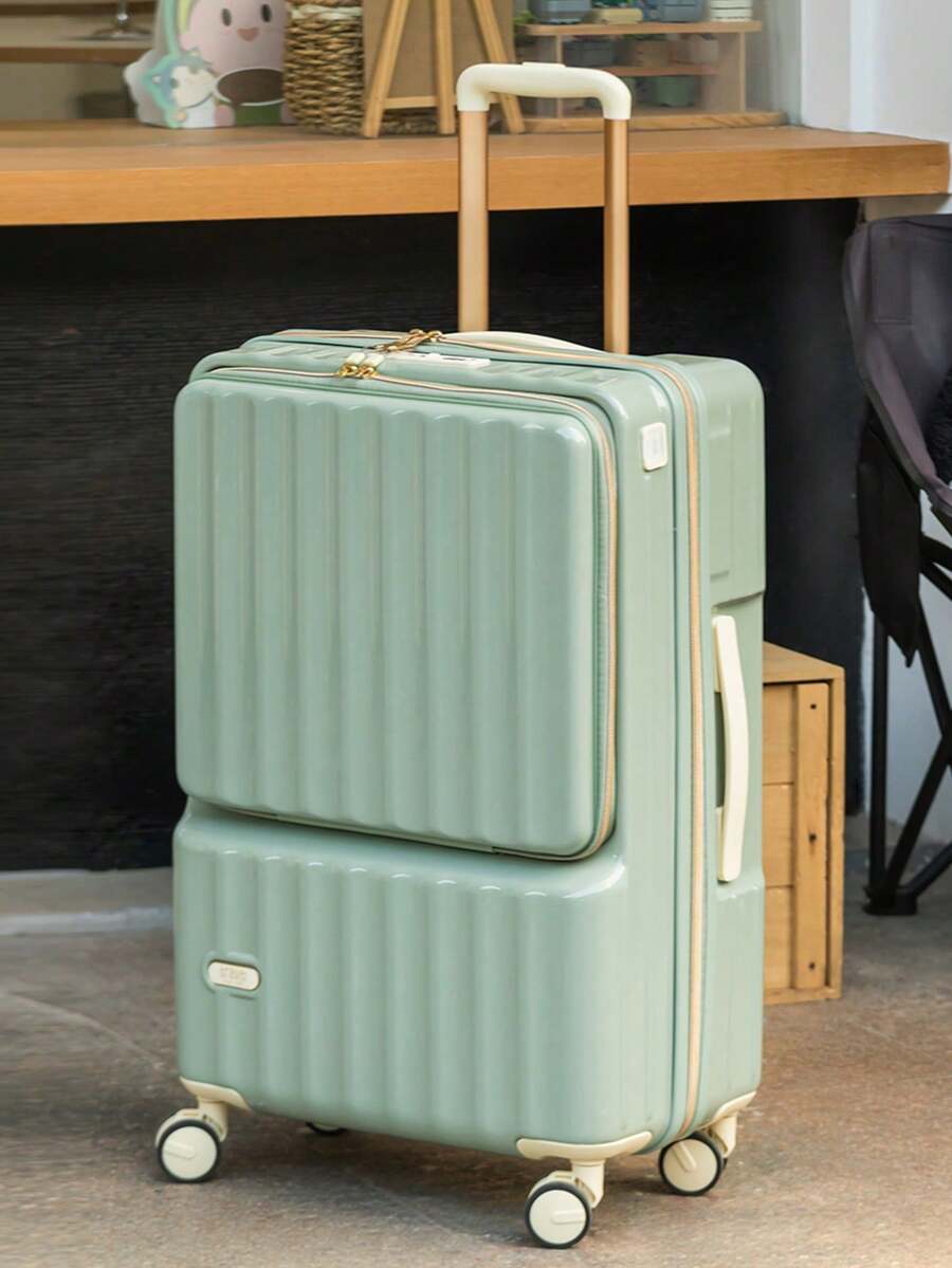 20 英寸随身行李箱，24 英寸高品质重型手提拉杆箱，带笔记本电脑隔层袋 + 挂钩 + 360° 万向轮 + TSA 锁，男女通用商务旅行硬壳行李箱，旅行者的绝佳礼物，上学、度假、蜜月、留学、毕业派对、节日必需品、男士、女士、男孩、女孩、学生和情侣旅行配件的理想礼物 - 马卡龙色 - 綠色 - 查看 1