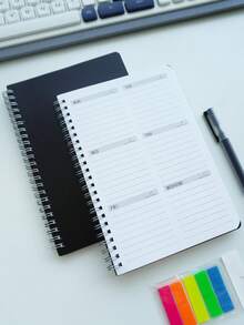 week plan 1pc 52-Week Undated Weekly Planner,+Color-Coded Tab Stickers,A5 Daily Planner Notebook With Weekly Task List,Habit Tracker,Meal Planner & Daily Breakdown,Designed To Balance School, Work & Wellness,Back To School Supplies - Multicolor - View 11