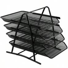1 件高品质 4 层金属丝网文件托盘、文件整理架