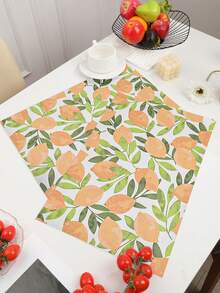 2 件简约多风格 PU 皮革餐垫，可水洗，易清洁，擦拭干净，防滑，餐桌垫，节日婚礼派对节日装饰