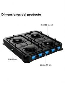 Parrilla Estufa Empotrable 4 Quemadores Gas Acero Inoxidable - Tipo de Enchufe A USA (110-127V) - Ver 2