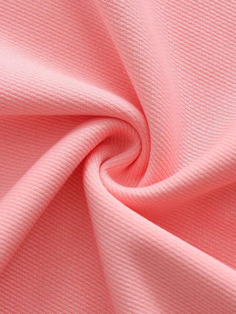 一件青少年女孩励志长袖运动衫，适合日常风格，夏秋季 - 粉色 - 查看 5