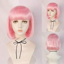 Fashion Women's BoBo Wigs, Short Straight Hair With Bangs Wigs, Multiple Pastel Colors Bob Anime Cosplay Wigs For Party Costume Wigs For Ladies, Pink Green Black Blonde Red Brown Blue White Purple Orange Yellow Rainbow Colorful Hairpiece For Holiday Comic Con Exhibition Celebration Daily Wigs For Birthday Gifts, Sassy Rockabilly Punk Cool Unique Rock & Roll 80s Wig