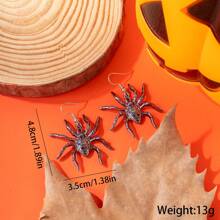 1 对/6 对金属幽灵、蜘蛛、字母、十字架、黑猫形吊坠耳环，女士万圣节派对、送给朋友的生日礼物