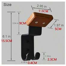 1 PIEZA Soporte para casco de motocicleta, estante para casco con doble gancho, perchero para casco de fútbol, sombreros, abrigos, accesorios de motocicleta - Negro - Ver 4