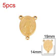 5 件不锈钢宗教吊坠圣母玛利亚饰品耶稣基督教护身符吊坠适用于 DIY 珠宝制作配件