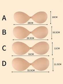 2/4pcs Plain Shell Nipple Covers Bras, Invisible Seamless Strapless Silicone Bras For Small Bust - Multicolor - View 3