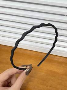 3pcs/1pc Black, White, Khaki Simple Wavy Headbands For Women, Minimalist Non-Slip Serrated Lightweight Plastic Hair Hoops, Fashion Versatile, Elegant Chic Minimalist Style For Hairstyling, Washing Face, Bathing, Makeup, Multi-Purpose Hair Accessories ,Head Piece