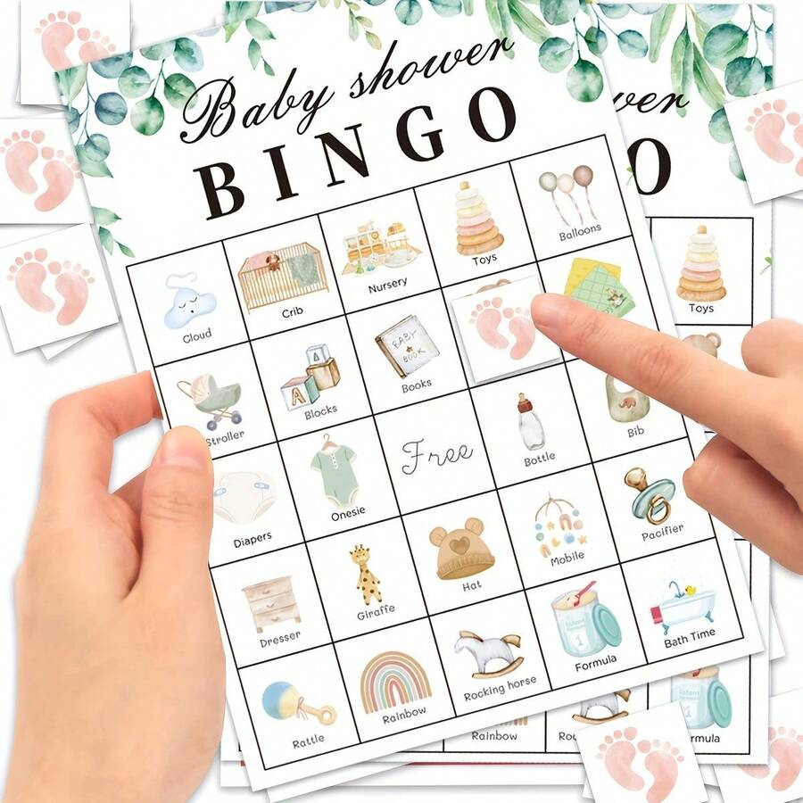 24/33/40張成人嬰兒洗禮賓果卡遊戲，嬰兒洗禮派對用品，派對贈禮，性別揭曉派對裝飾，24人賓果遊戲，嬰兒洗禮奶嘴 - 淺藍色 - 查看 1