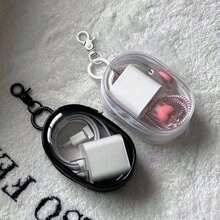 1/2pcs Portable Mini Clear Zipper Storage Bag, Portable PVC Transparent Mini Data Cable Organizer Pouch, Multi-Functional Jewelry Pouch, Headphone And Charger Case With Keychain, Transparent Travel Accessories For Travel Storage Bag,Makeup Bag, Suitable For Earphones, Power Banks, Key Chains, Rings, Perfumes, Travel Accessories