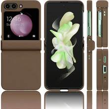 keshengtai 1 Ốp lưng điện thoại màu kẹo bản lề toàn diện tương thích với Samsung Galaxy Z Flip7, 7FE, 6, 5, 4, 3, 5G Chống nước, chống sốc, chống rơi, chống trầy xước - Cà phê - Xem 2