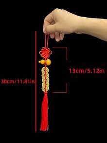 Traditional Chinese Five Emperors Bronze Coin - Feng Shui Wealth Charm, Lucky Car Pendant, Double-Sided Commemorative Coin Badge, Collectible Gift, Handcrafted Auspicious Chinese Brass Coin, Pray For Peace, Suitable For Home And Office Decor - Classic Tassel Design, Perfect Gift For Halloween, Christmas, New Year - Multicolor - View 11