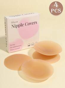 女士纯色透气乳贴、隐形无缝乳贴、防水防汗防滑粘性胸罩、露背胸罩贴纸、可重复使用可清洗胸罩配件，适用于婚纱、睡衣、工作服、泳装、连衣裙、比基尼、露背装、运动胸罩 - 彩色 - 查看 11