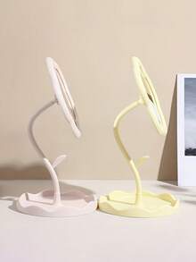 【花形化妆镜】1个花形化妆镜 - 高清玻璃镜面和可调节支架 - 轻质塑料框架，适用于梳妆台、卧室、浴室装饰 - 爱美人士房间装饰，化妆，价格实惠，房间装饰，梳妆台，旅行，卧室，化妆配件，镜子，梳妆镜，价格实惠，圣诞礼物，化妆，化妆工具，便宜货，礼物，女士礼物，圣诞礼物，赠品，旅行，便宜货，旅行必备 - 彩色 - 查看 8