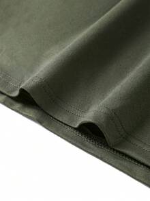 Camiseta de manga corta de verano informal con estampado de aves para hombres - Verde militar - Ver 5