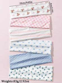 6-Piece Set Women Floral, Bow, Heart, Bear, Plaid, Striped Pattern Soft Non-Slip Headbands, Elastic Yoga Sports Headwear, Versatile For Daily Wear, Suitable For Multiple Occasions Hair Accessories Fashion Head Wrap, Bow Accessories, School Stuff, College Autumn Accessories Women Hair Band Fall Winter For Vacation Outfits Woman Elegant Scarf Women Bandanas Soft Headwrap - 彩色 - 查看 6