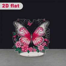 5D DIY 钻石艺术绘画套装，办公桌装饰蝴蝶设计，圆形钻石艺术，亚克力动物主题工艺品，节日礼物装饰，圣诞礼物