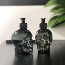 1/2 件 350 毫升骷髅设计皂液器 - 可再填充 PET 塑料泵瓶，适用于洗手液、洗发水和沐浴露 - 螺旋盖，无香型 - 浴室装饰，万圣节主题液体储存，浴室、家居和浴室装饰的理想皂液器