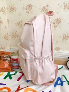 Solid Color Large Capacity Women's Backpack, Suitable For Teenagers, High School Students, College Students, Graduates, Backpacks, Back To School, Graduation Season, And Student Gifts. Essential Spring Outing Backpack For Junior High School Students, Campus Backpack, University Style - Multicolor - View 3