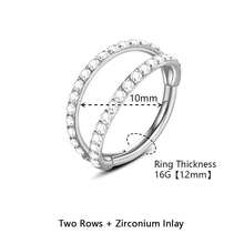 1 Piece/High-Quality Hypoallergenic 316L Stainless Steel Silver Nose Ring, Set With Zirconia, Sport And Running Anti-Loss Design, 16G Closed Hoop, Suitable As Jewelry Gifts For Boyfriend/Girlfriend. Available In Single-Layer Nose Rings, Double-Layer Nose Rings, Dangling Earrings, Cartilage Earrings, Ear Cuff Earrings, Helix Earrings - Nose Ring as Shown - View 17