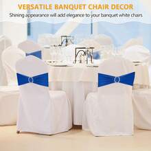 10/50/100pcs Elastic Chair Belts, Bow Elastic Chair Belts, Buckle Free Belts For Wedding Decoration, Banquet Decoration