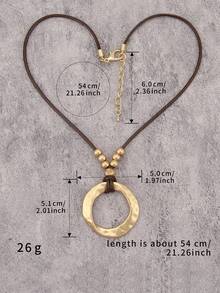 1 chiếc vòng cổ kim loại xoắn tròn vàng tối giản, vòng cổ xích phóng đại thời trang dành cho cả nam và nữ, thích hợp làm quà tặng cho bạn trai/bạn gái - Ngắn - Xem 10