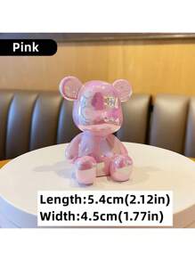 1pc Colorful Cartoon Bear Figurine, Cute Modern Home Decor, Cabinet Cute Animal Statue Sculpture, Suitable For Bedroom, Living Room And Office, New Year, Birthday, Wedding Party Gifts