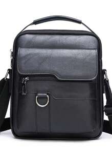1pc Men's Shoulder Sling Bag, New PU Leather Crossbody Bag, Retro PU Leather Vertical Portable Handbag, Business Shoulder Bag, Valentine's Day Gift, Gift For Husband Boyfriend Christmas Fall Pack Vintage Bags Purse Sling Bag Mini Bag Small Bag Office Bag Sling Bag Side Bags New Life Items For Students Purse Essentials Fashion Men's Bags Small Bag For Men Retro Bag Body Bag For Men