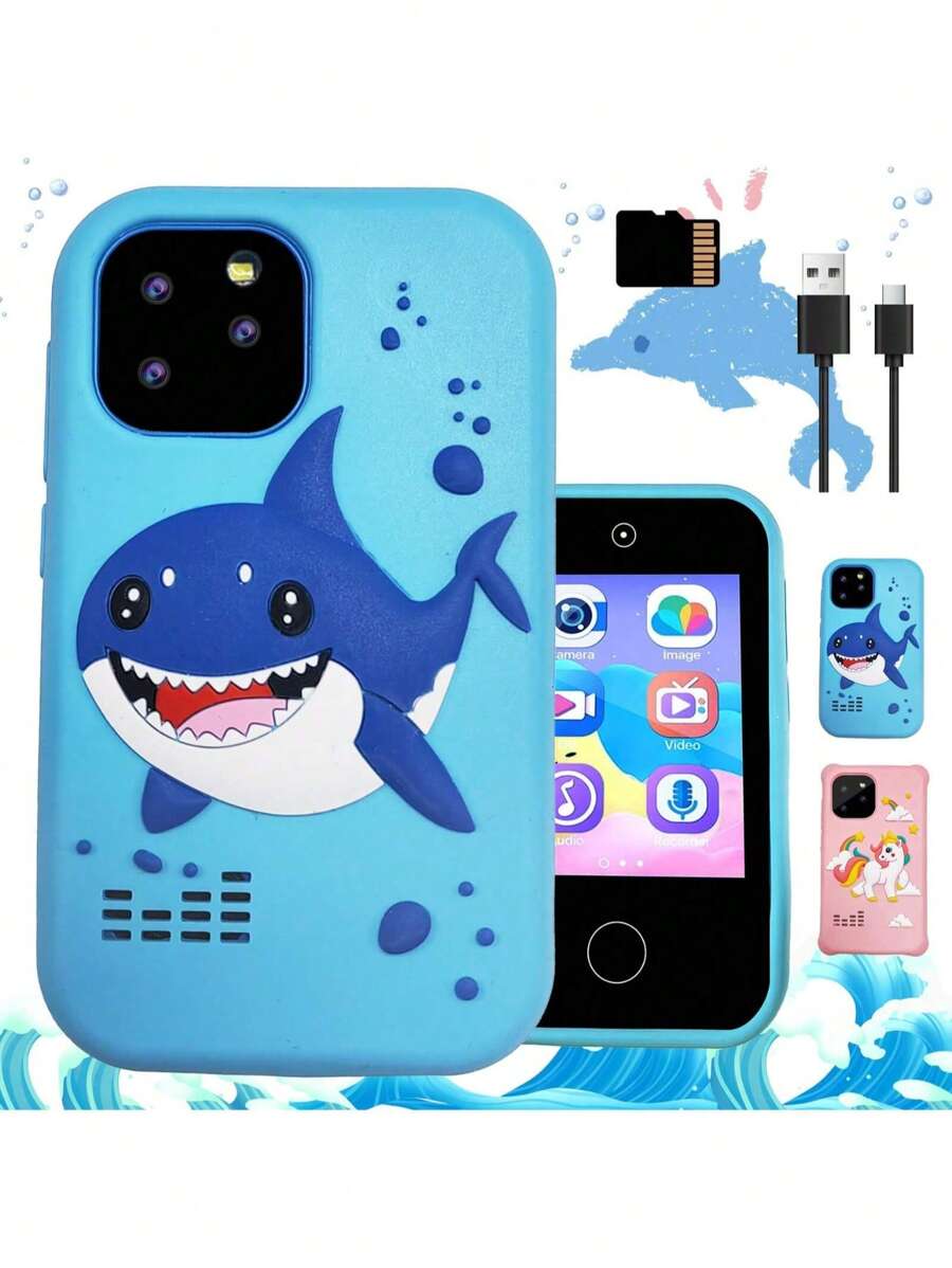 Smartphone per bambini per ragazze e ragazzi, regalo di compleanno per ragazze di età compresa tra 3 e 10 anni, giocattolo telefono cellulare per bambini, schermo touch da 2,8", telefono giocattolo per apprendimento e gioco per bambini piccoli con fotocamera doppia, giochi e lettore musicale