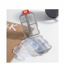 Double-Layer Small Medicine Box Packing Box Portable Pill Box Transparent 10-Cell Sealed Medicine Storage Box - Multicolor - View 4