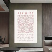 [ 2D,Framed ]Pink Christian Wall Art Bible Verse Canvas Poster Floral Wall Decor Religious Pictures Girls Room Prints Scripture Poster Bundle Bow Artwork  Preppy For Bedroom - Đã đóng khung - Xem 3