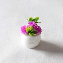 1:12 Dollhouse Mini Realistic Colorful Floral Potted Plants, Miniature Model Micro Landscape Decor, Doll House Miniature Food Toy Scene Accessories, Suitable For Micro World, Craft Dollhouse Candy Decoration, Gift, DIY - Multicolor - View 9