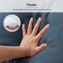 Modern Sectional Sofa Couch, Cloud Curved Foam Sofa With Chaise Lounge, Right-Facing Deep Seat Sofa With 4 Pillows, Corner Recliner Couch Floor Sofa For Living Room Apartment - 藍色 - 查看 5