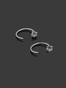 1 peça de piercing de nariz minimalista em formato de garra de prata e zircônia, estilo unissex