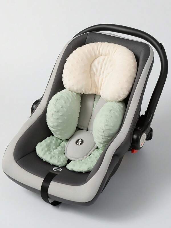 1 pieza Almohadilla para cochecito de bebé, cojín de asiento con lunares de felpa para todas las estaciones, accesorio para cochecito, ayuda para caminar y colchoneta para dormir para el carrito de bebé