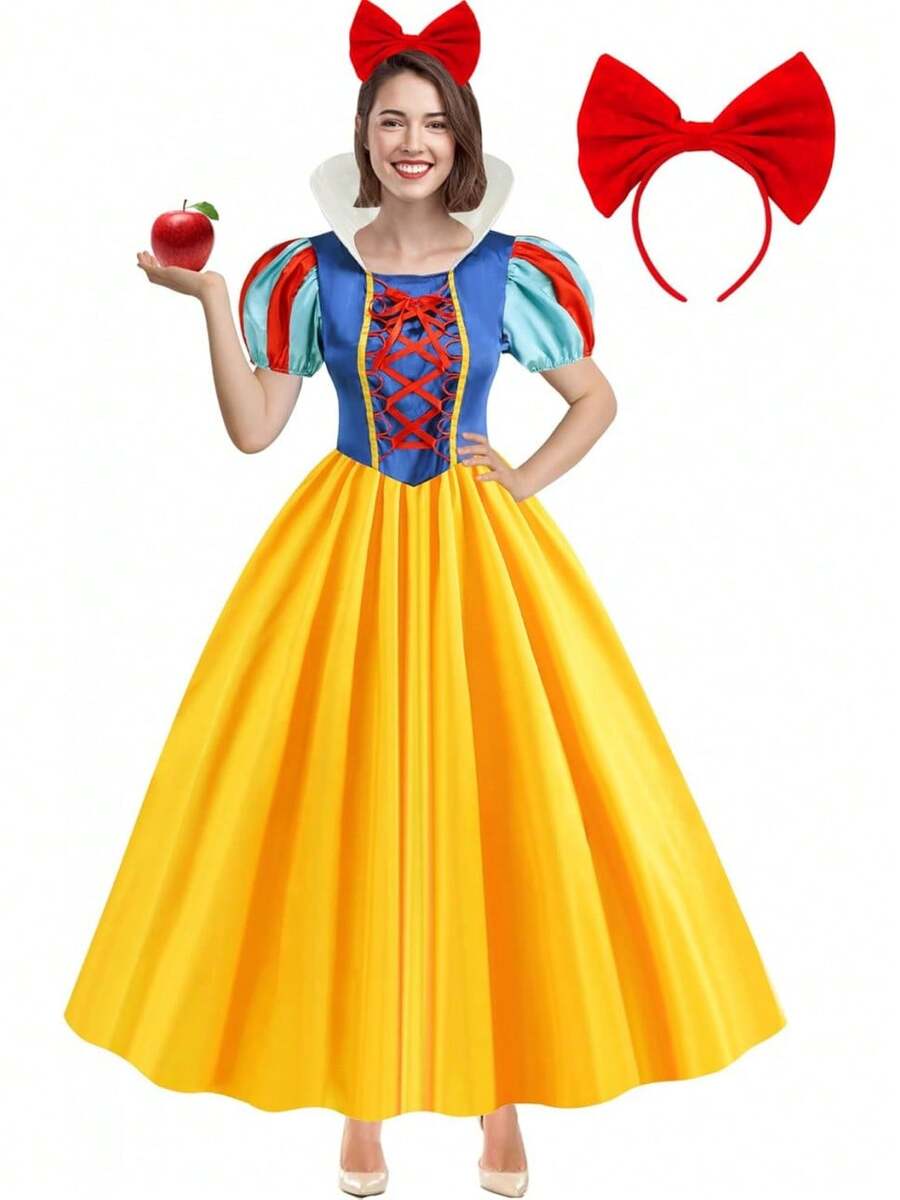 Princess Costume For Women,Adults Princess Dress With Headband, Halloween Costume Dress Up Outfit - X-Large - View 1