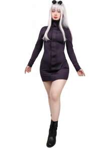 DAZCOS Anime 2 Piece JJK Cosplay Female Costume Women US Size Party Dress With Glasses