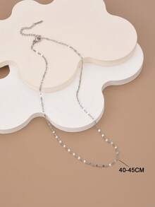 1pc Minimalist Stainless Steel Necklace Chain For Women, Versatile Pendant Necklace, Lip Chain, Cross Chain, Gold Chain, Silver Chain, Valentine's Day Gift, Gift For Friends - Pendant Chain - View 11