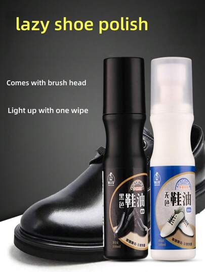 Lucido per scarpe liquido, nero, marrone, incolore, lucido per scarpe in pelle, lucido per scarpe con testina in spugna, olio nutriente per pelle vera 1 pezzo di alta qualità, multifunzione, spugna ondulata ad alta densità per la cura e la lucidatura di scarpe, borse e giacche