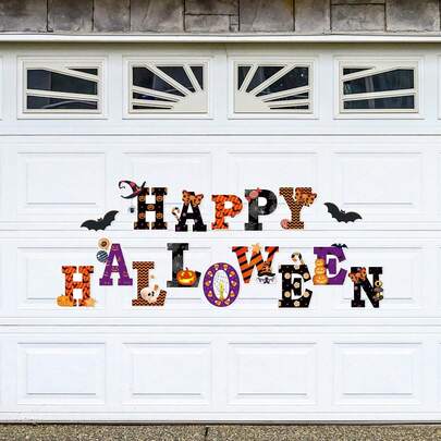 Decoração de ímã colorida de Halloween - 16 adesivos de geladeira, ímãs de porta de garagem, decalques de porta de carro para decoração de casa interna/externa e artigos para festas