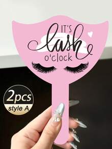 2Pcs Eyelash Technician Photo Prop Lash Picture Display Board Reusable PVC Handheld Lash Beauty Cards For Social Media Lash Tech Supplies Eyelash Tool, Gifts For Lash Techs - Multicolor - View 7