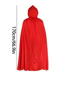 Neutral Hooded Cape Costume Party Cape 110cm, 140cm, 160cm, Female Crow Adult Masquerade Party Accessory Cape With Hood Neutral Hooded Cape Black Cape Long Robe Women And Men Role-Playing Costume Party (Black, Single-Layer Thin Style) - Multicolor - View 21