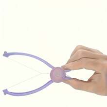 1 pieza de removedor de vello facial, línea de depilación para mujeres, herramienta pequeña para depilarse el rostro, herramienta de depilación facial indolora, herramienta de eliminación de vello facial con línea de resorte adecuada para mejillas, cejas y mentón, herramienta de belleza femenina portátil. - Morado - Ver 6