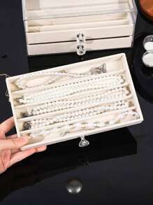 1 Multifunctional Jewelry Box, 3-Layer Necklace Storage Box, Drawer-Style Home Jewelry Storage Box, Suitable For Earrings, Rings, Necklaces, Bracelets, Suitable For Jewelry Stores And Daily Use, Large Capacity, An Ideal Gift For Women And Girls, Drawer-Style Home Jewelry Storage Box, Suitable For Earrings, Rings, Necklaces, Bracelets, Suitable For Jewelry Stores And Daily Use, Large Capacity, An Ideal Gift For Women And Girls