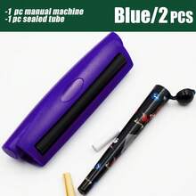 6 种颜色可选 | 2 件套 - 卷烟机 + 塑料密封容器 | 3 件套 - 卷烟机 + 塑料密封容器 + 烟嘴 | 适用于 110 毫米手卷香烟 | 便携式卷烟套装 | 实用卷烟配件 | DIY 工具 | 生日礼物 - 彩色 - 查看 20