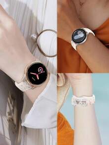 硅胶表带兼容三星 Galaxy Watch 7 FE/6/5/4 40mm/44mm、三星 Watch 5 Pro 45/44mm、三星 Watch 6 43/40/44mm、三星 Watch 4 Classic 46/40/44mm - 透明彩色表带，20mm/22mm，适合户外运动、瑜伽、健身，防水防汗，易于安装和拆卸，适用于智能手表和智能手表 - 彩色 - 查看 8